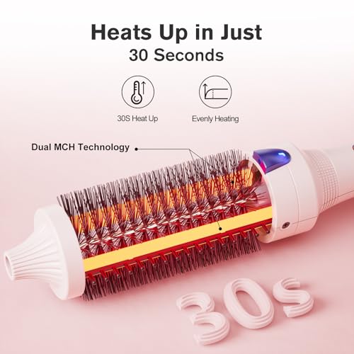 White 1.25 Inch Ionic Hot Brush Hair Curler for Volume & Loose Curls