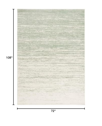 6x9 Sage Ivory Adirondack Area Rug - Modern Low-Profile Power-Loomed Carpet