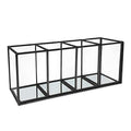 Isaac Jacobs 4-Compartment Organizer with Mirror Base - Black - Multi-Functional Storage