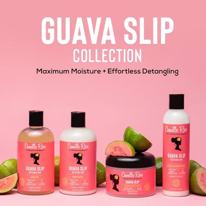 Camille Rose Guava Slip Detangling Shampoo, with Guava, Kakadu Plum and Avocado Oil to Detangle, Cleanse and Hydrate, for All Hair Textures, 12 fl oz