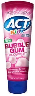 ACT Kids Bubblegum Blowout Fluoride Toothpaste 4.6oz Pack of 24 - Children's Anticavity Toothpaste for Kids & Toddlers