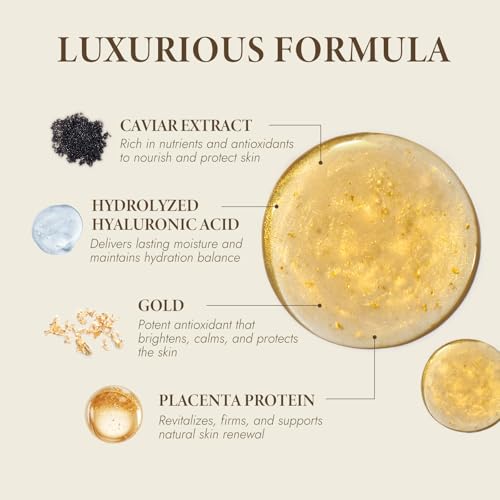 Placenta Face Serum with Gold Foil - Anti-Aging Hydrating & Firming Serum