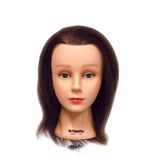 16-17 Inch Human Hair Manikin for Cosmetology Practice - Brown