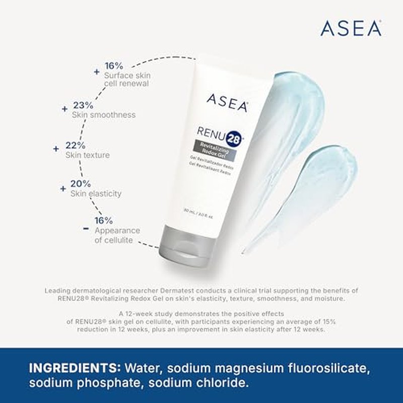 ASEA - RENU28 Redox Gel - Clean Beauty Skincare with Redox Molecules - Improves Elasticity, Smooths Fine Lines, Enhances Tone & Texture - 90 ml