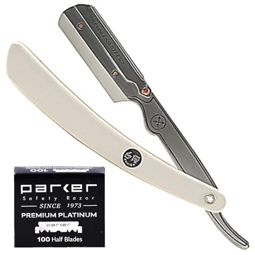 Professional Stainless Steel Barber Razor with 100 Blades - Precision Shaving Tool