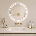 20 Inch Round Frameless LED Bathroom Mirror with Lights & Anti-Fog - Dimmable 3 Color Temp