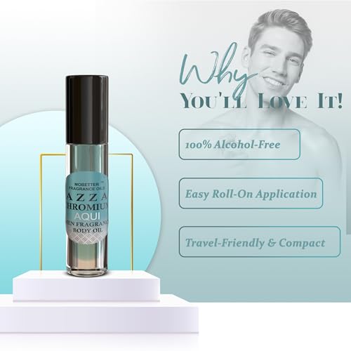 Men's Cologne Body Oil - Azza Chromium Scent Roll-On 0.33 Fl Oz Pack of 3 Variation of THIS listing