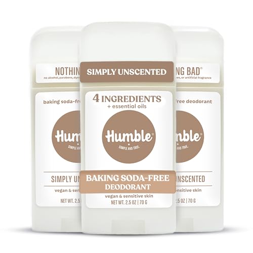 Unscented Aluminum-Free Deodorant 3 Pack - Baking Soda Free, Sensitive Skin