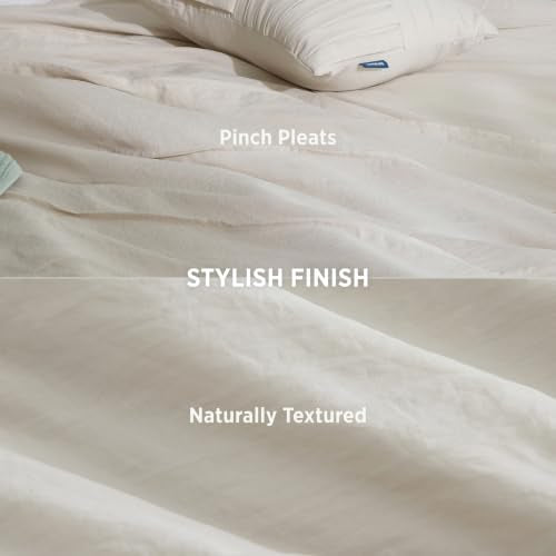 Oversized King Comforter Set - Beige Boho 4-Piece All-Season Bedding with Elegant Design - Bedsure Variation 01