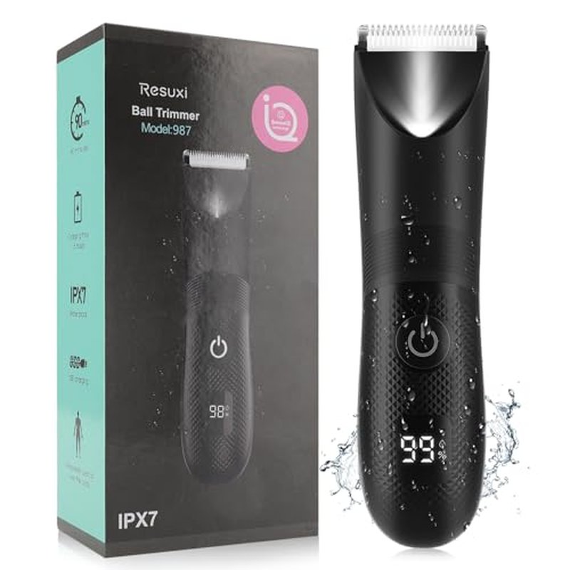 Manscape Ball Trimmer for Men, Body& Pubic Hair Trimmer and Groin Hair Shaver, Bikini Shaver Women, Wet/Dry Smooth Shaving, IPX7 Waterproof