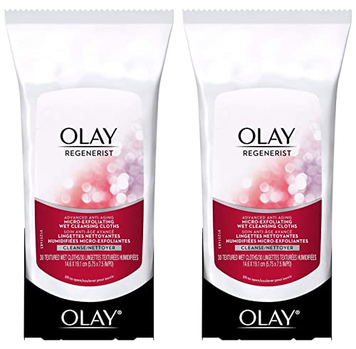 Exfoliating Facial Cleansing Cloths for All Skin Types - 30 Count