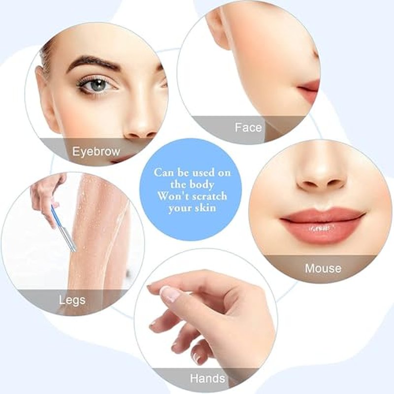 10Pcs Face Razor for Women, Exfoliating Dermaplaning Tool, Precision Blade, Comfort Grip Handle, Travel-Friendly, Easy to Clean