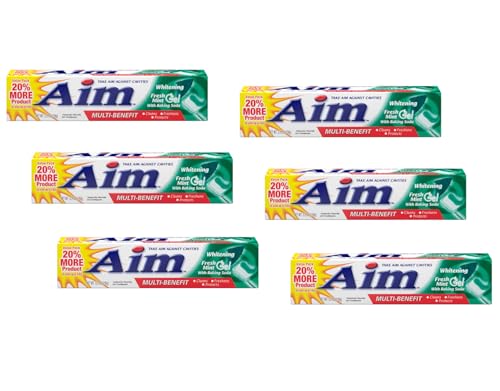 Aim Fresh Mint Gel Toothpaste 6 oz Tube - Cavity Protection & Whitening