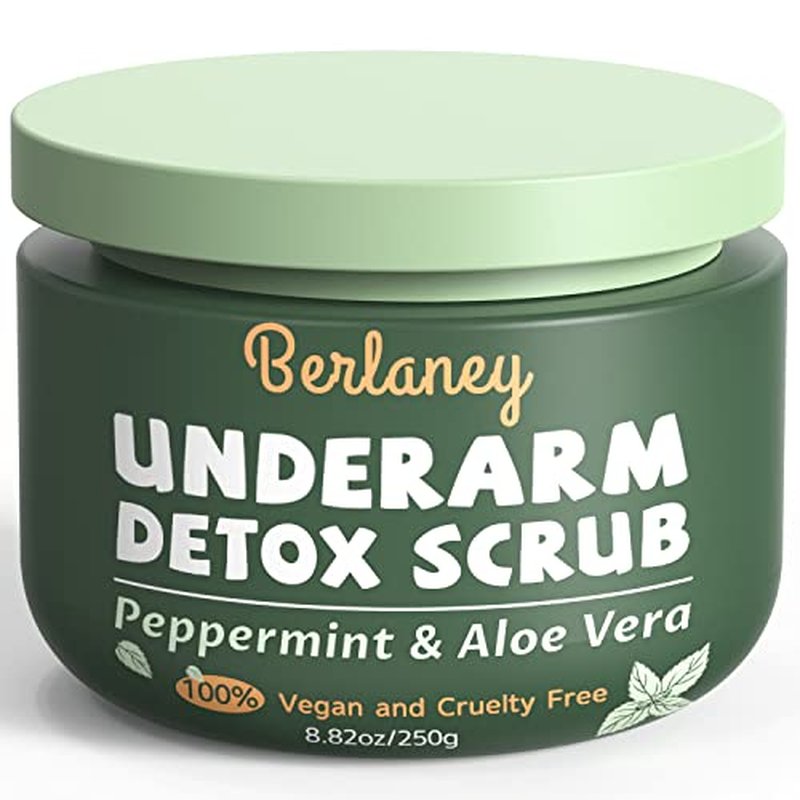 Armpit Detox Scrub 8.8 oz with Peppermint + Urea Cream 40 Percent For Feet Maximum Strength with 2% Salicylic Acid 4.3 oz