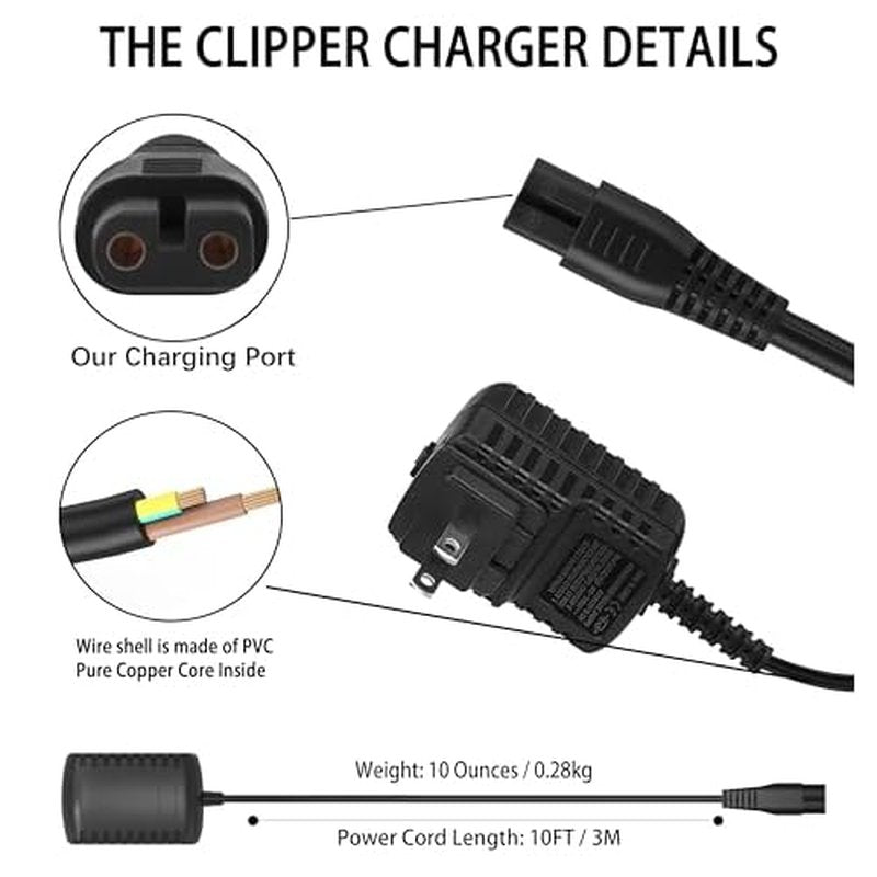 Charger for BabylissPRO Barberology Cordless Clippers, Replacement Clipper Charger Cord for BabylissPRO FX870 FX788 FX787 FXSSM FX820 FX726 FX825 Outlining Trimmer