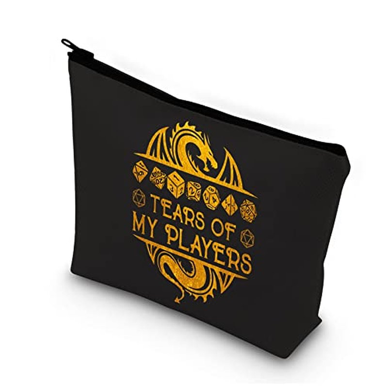 BDPWSS Tears Of My Players Funny RPG Gamer Cosmetic Bag d20 Dice Gift (tears of players bl)