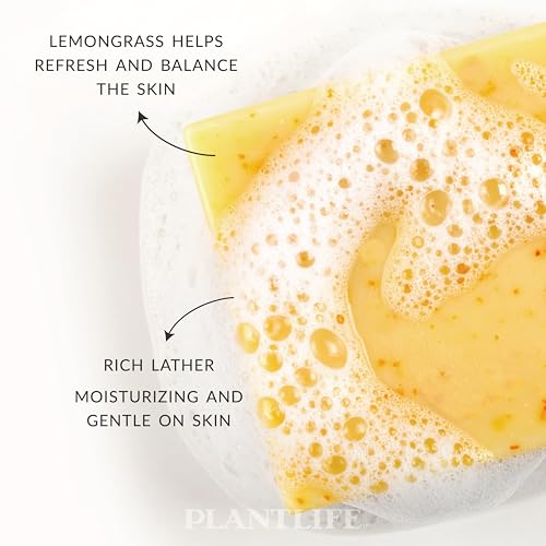 Plantlife Lemongrass 6-pack Bar Soap - Moisturizing and Soothing Soap for Your Skin - Hand Crafted Using Plant-Based Ingredients - Made in California 4oz Bar