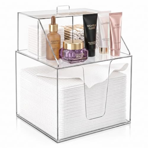 2-in-1 Disposable Facial Towel Holder & Bathroom Vanity Organizer