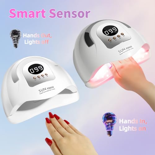 380W UV LED Nail Lamp with 81 Beads, Fast Curing Gel Polish, 4 Timer Settings
