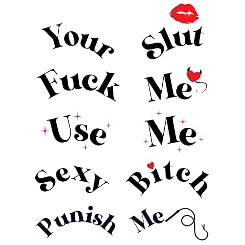 5 Sexy Kinky Chest Breast Temporary Tattoos for Women, Waterproof Fake Tattoo Stickers