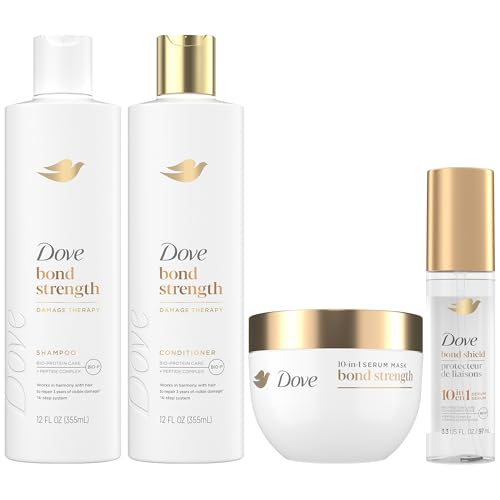 Dove Bond Strength Shampoo & Conditioner Set with 10-in-1 Serum Mask for Damaged Hair