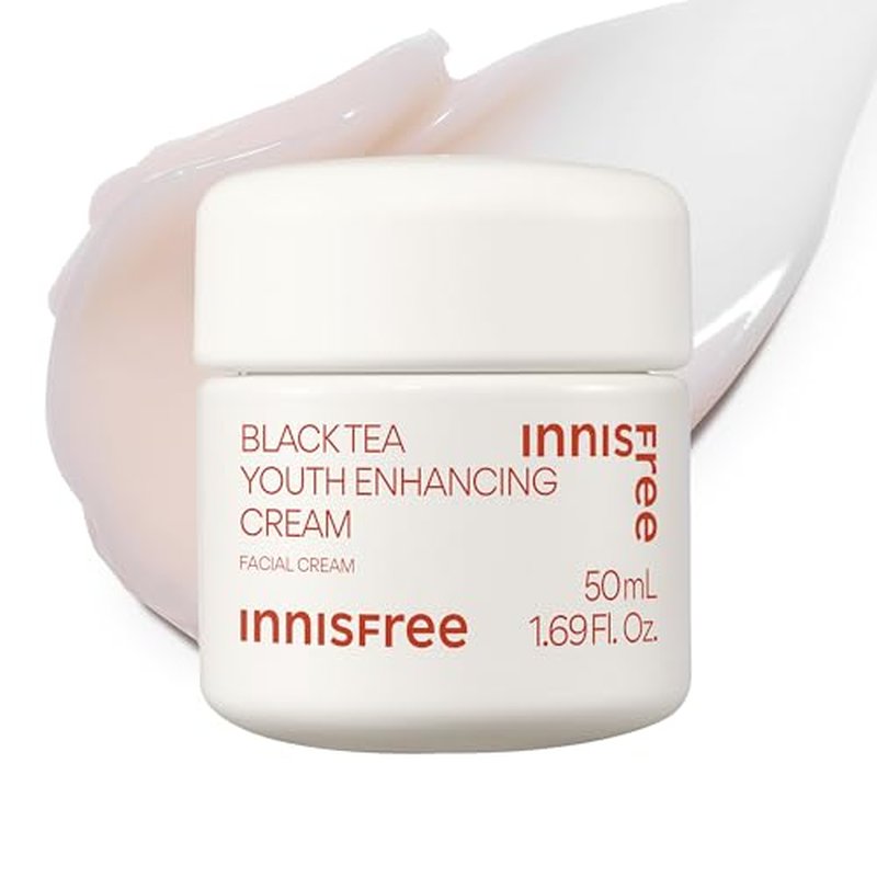 innisfree Black Tea Youth Cream, Korean Moisturizer with Hyaluronic Acid for Radiance, Firm Skin, Hydration, and Visible Anti-Aging Benefits
