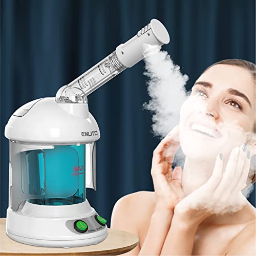 KINLITO Facial Steamer with 360° Arm – Nano Ionic Warm Mist, Ozone Spa