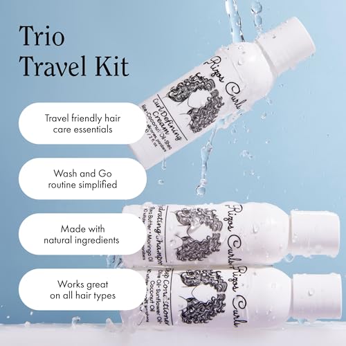 Travel Curl Kit - Hydrating Shampoo, Deep Conditioner & Curl Cream - 3 Pack 2oz - All Curl Patterns