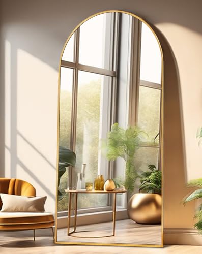 Full Length Floor Mirror with Stand - Arched Wall & Freestanding Gold 71"L x 27"W