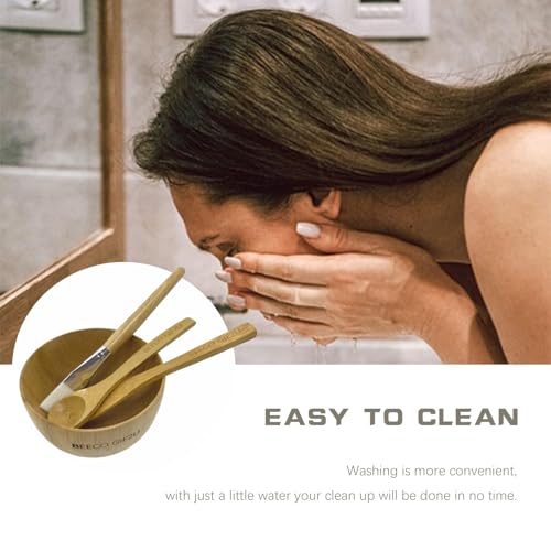 Bamboo & Glass 8 Pack Face Mask Mixing Bowl Set with Tools & Refillable Containers