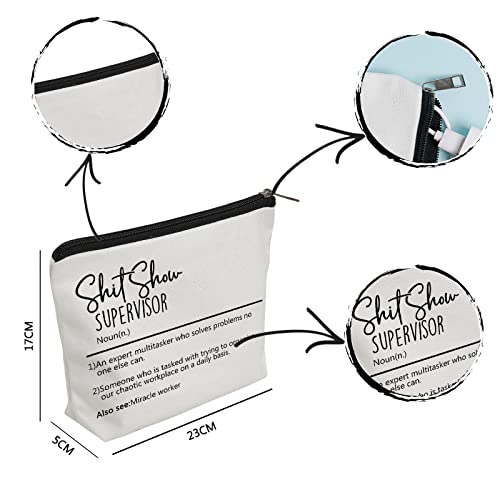 WZJHCL Shit Show Supervisor Definition Survival Kit Boss Lady Appreciation Gift Team Manger Cosmetic Kit Director Makeup Pouch (Shit Show Supervisor)