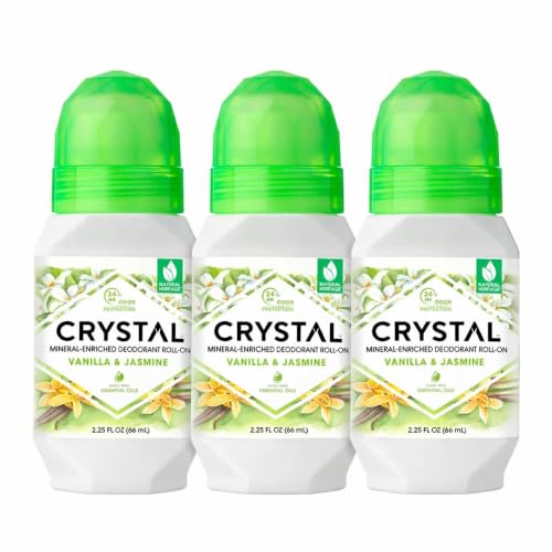 CRYSTAL Mineral Deodorant Roll-On Vanilla + Jasmine Body With 24-Hour
