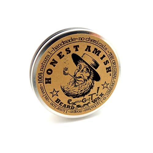 Honest Amish Extra Grit Beard Wax - Natural and Organic - Hair Paste and Hair Control Wax - 2 ounce (Pack of 2)