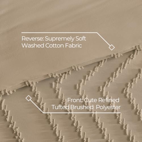 California King Comforter Set with Sheets - Taupe Boho 7-Piece Bed in a Bag, Amber Brown Variation