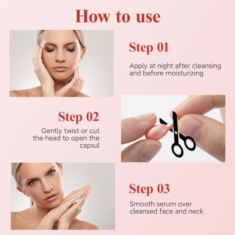 HKH Retinol Serum Capsules for Face: Anti-aging Wrinkle Skincare Serum with Vitamin A & E Collagen for Women - Moisturising Smoothing Fine Lines & Firming Skin - Travel Friendly (38 Capsules)