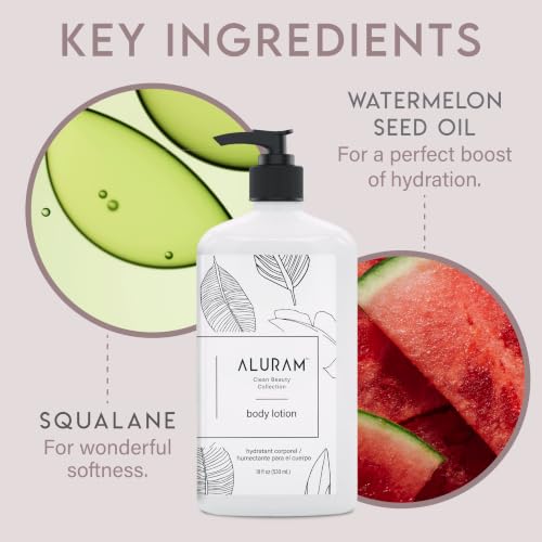 Moisturizing Body Lotion with Coconut Water & Squalane - Hydrating Vegan Cream for Soft Skin, 18 Fl Oz
