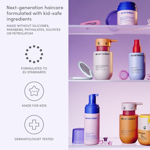Kids Travel Shampoo Conditioner & Detangling Spray Set - Vegan, All Hair Types