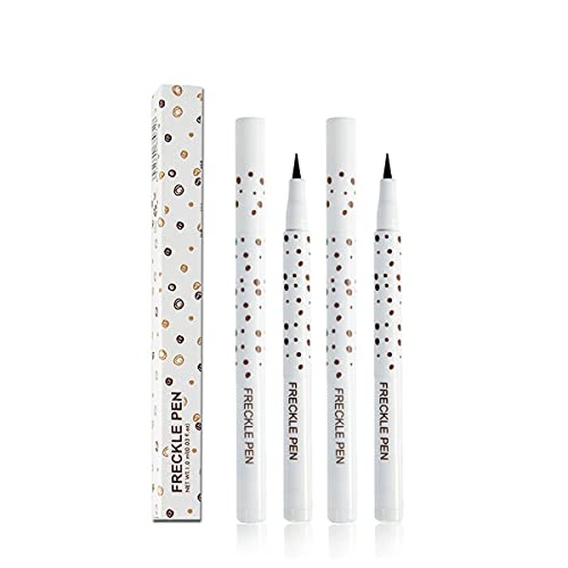 2 Colors Freckle Pen Waterproof Long-lasting Quick Dry Small Spot Natural Lifelike Freckle Makeup Pen (Dark Brown)