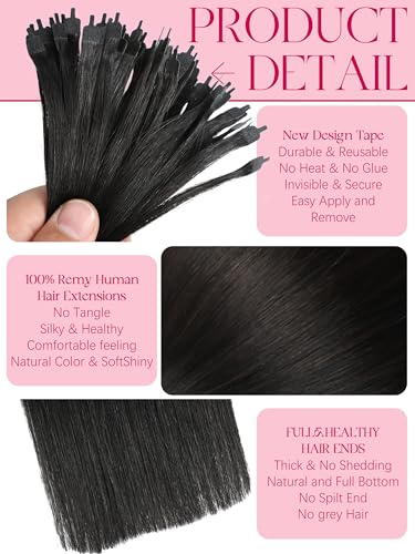 Hair Extensions Human Hair 16 Inch Ultra Tip - Natural Black, 50 Strands, 35g