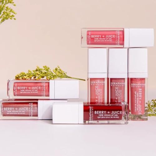 Vegan Lip Gloss - Berry + Juice Tinted Lip Gel with Shea & Fruit Extracts - Rose Currant