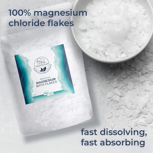 Natural Elephant Dead Sea Magnesium Bath Flakes 5 lb Bag | Pure Mineral Soak for Relaxation