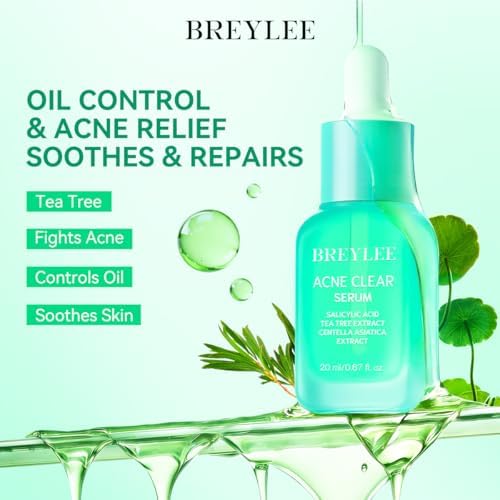 Tea Tree Acne Treatment Serum, Clear Skin Serum for Clearing Severe Acne,Breakout, Remover Pimple and Repair Skin (20ml,0.67oz)