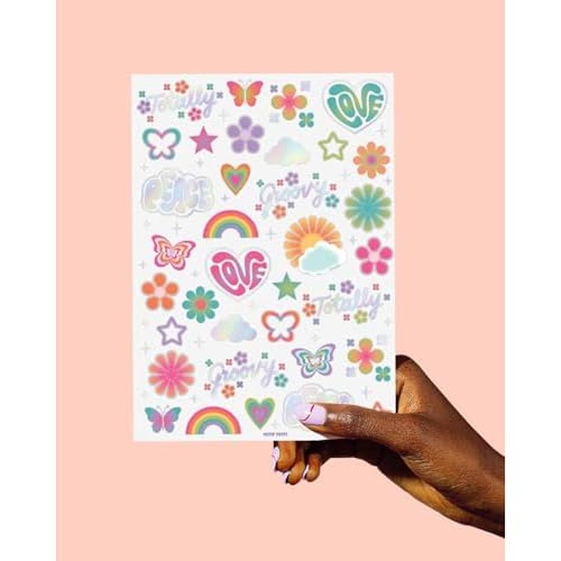 12 Sheets Glitter Freckles Stickers for Face and Body, Star and Heart Face Tattoo for Women and Girls, Long Lasting Waterproof Festival Rave Makeup Accessories