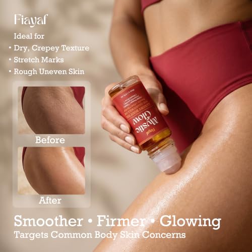 Luxury Firming Body Oil with Rose Quartz Roll-On - Red, 1.7 Fl Oz Pack of 2