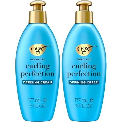 OGX Argan Oil of Morocco Curl-Defining Styling Cream,Anti-Frizz Curl Cream for Curly Hair&All Textures,Cold-Pressed Argan Oil,Paraben-Free,Sulfate-Free Surfactants,Curly Hair Products,6 oz,(Pack of 2)