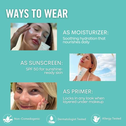 Mineral Sunscreen Face Moisturizer SPF 50+ with Aloe & Glycerin, 1.7 oz