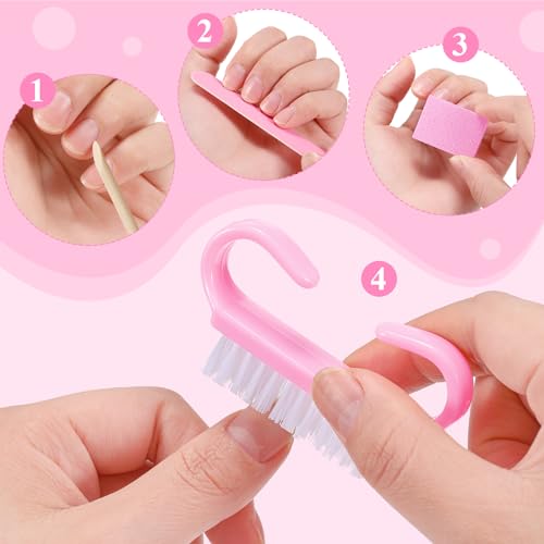 Pink Disposable Manicure Kit Set - 100 Pieces for Nail Care & Grooming