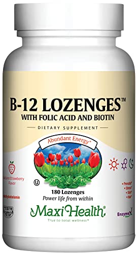 Vitamin B12 Sublingual Lozenges - Strawberry, 180 Count - Support Energy & Health