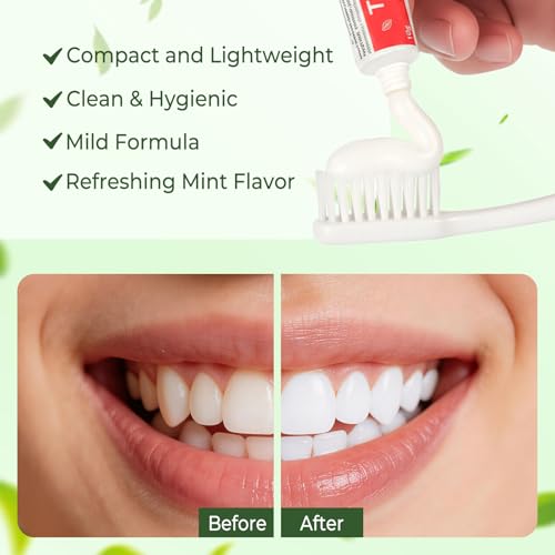 Kocpudu 200-Pack Travel Toothpaste Bulk, Mint Flavor, 10g Mini Tubes