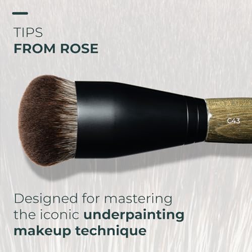 Rose and Ben Beauty C43 Sculpting Brush | Precision Buffing for Cream & Liquid Makeup | Seamless Blending & Sculpting | Cruelty-Free Fibers